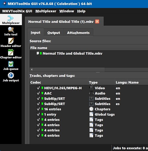 MKVToolNix - Extra Global Tags Created by MP3Tag