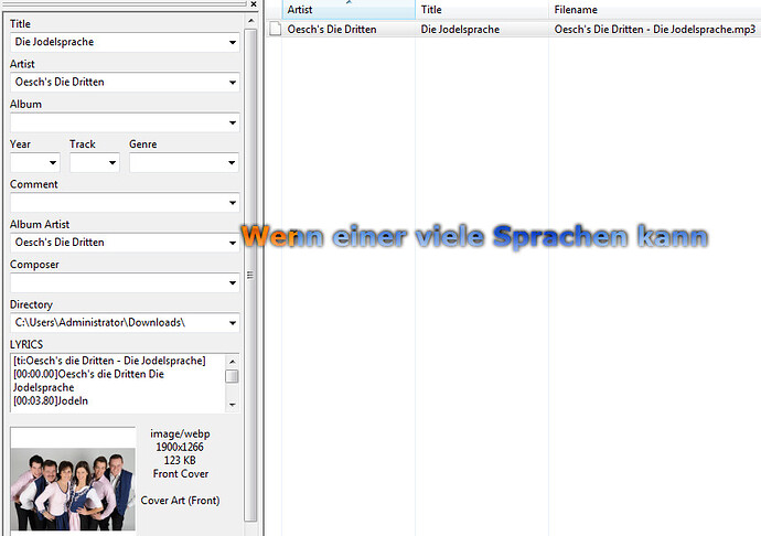 After applying the Action Filename 2 Tag And Tag 2 Tag