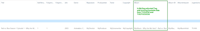 Visible columns in file explorer