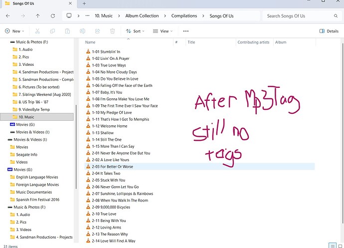 3. After Mp3Tag applied - Still no metadata
