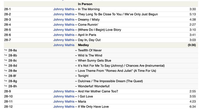 discogs.com sample of album with medley