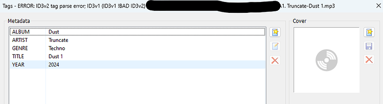 ERROR ID3V2.3 header parse error - Support - Mp3tag Community