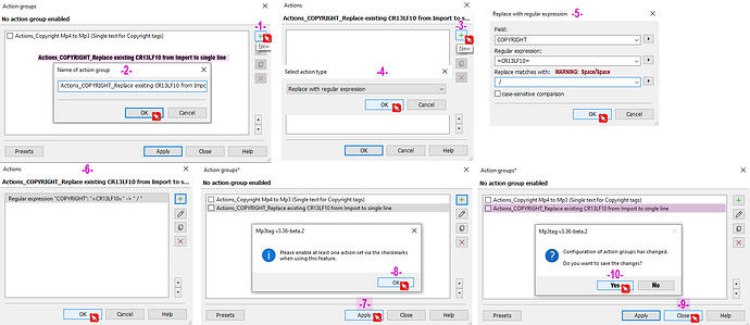 05-1) 01-01- Actions_COPYRIGHT_Replace existing CR13LF10 from Import to single line copy