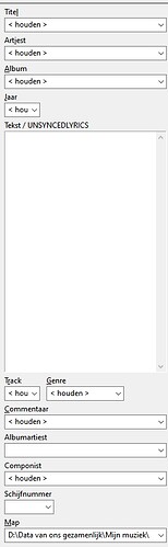 Mp3 Tag Tag-panel