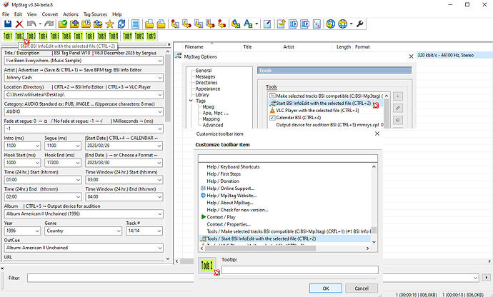06- Mp3tag 04 v3_34-beta_8, Toolbar with icons (2nd line)_ Mp3tag takes user icons and text directly from the Tools menu copy