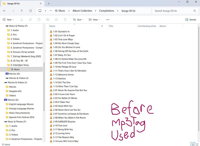 1. Before Mp3Tag applied