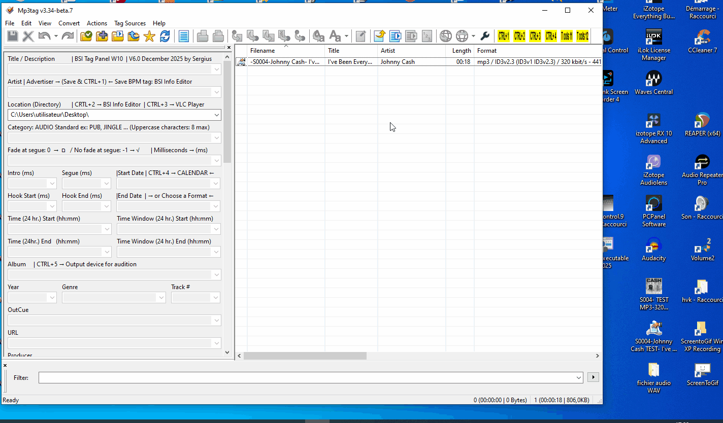 Mp3tag video Custom Toolbar, we can place our custom tools (Thursday 26 march 2026)