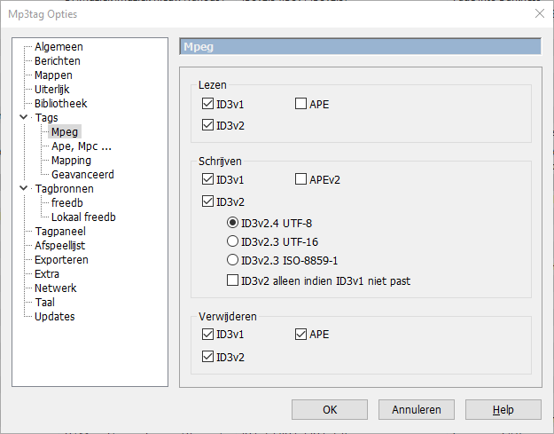 ctrl-o Mp3tag Opties